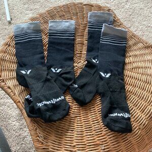 Two Pair of Swiftwick Aspire Seven Thin Lightweight Crew Cycling Socks